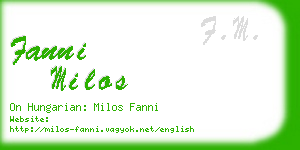 fanni milos business card